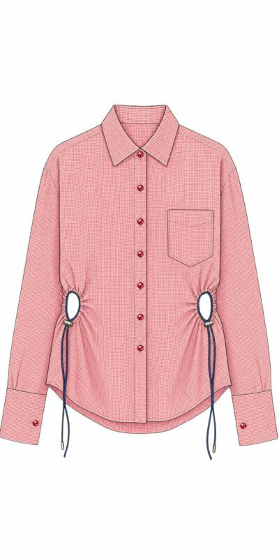 Vichy Shirt with Cut-Outs