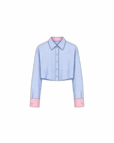 Cropped Blue-Pink Shirt