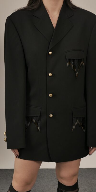 Black Blazer - Dress Gold Details