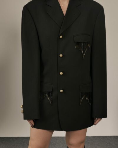 Black Blazer - Dress Gold Details
