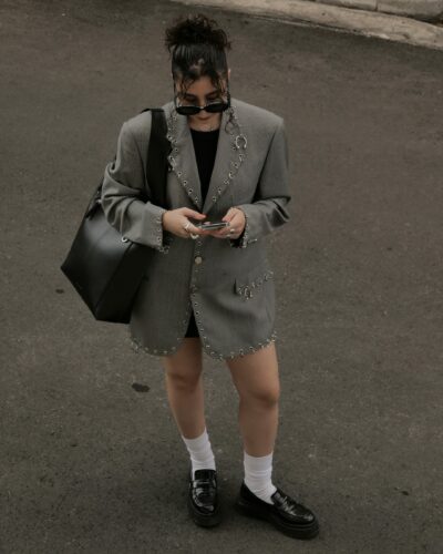 Grey Pied de Poule Blazer