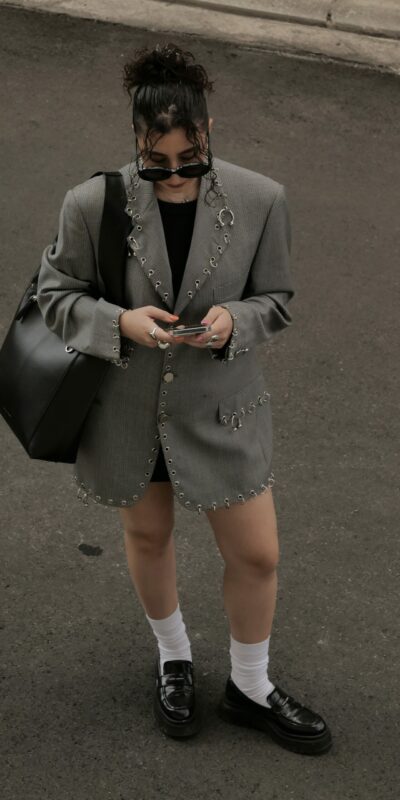 Grey Pied de Poule Blazer