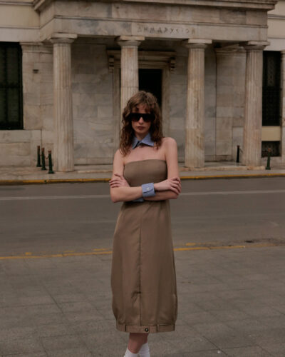 Signature Maxi Upside Down Dress - Beige