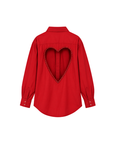 Red Heart Shirt - Open Back