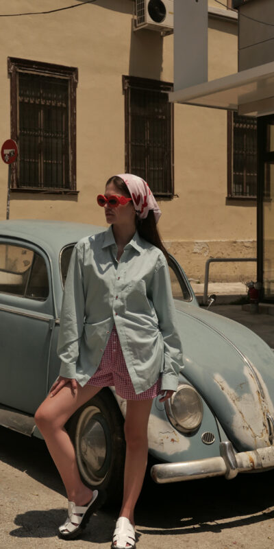 Vichy Shirt with Cut-Outs