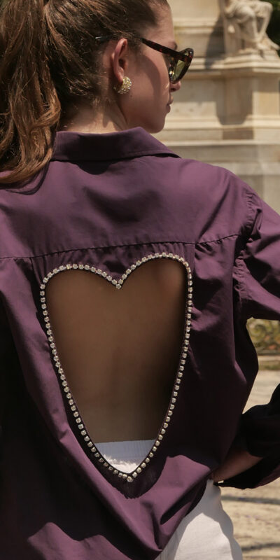 Purple Heart Shirt - Open Back