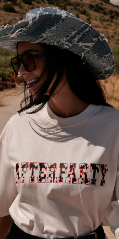 Unisex Oversized Cow Print T-Shirt - White