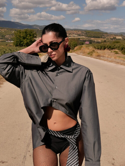 Grey Heart Shirt - Cropped - Image 2