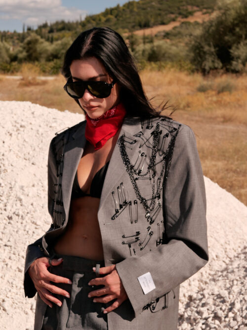 Grey Blazer - Black Pins & Chains - Image 4