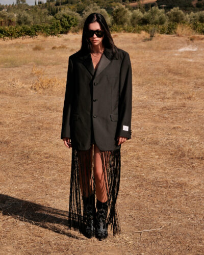 Black Blazer-Dress - Fringes