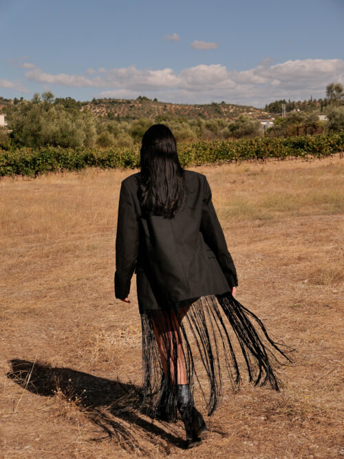 Black Blazer-Dress - Fringes - Image 3