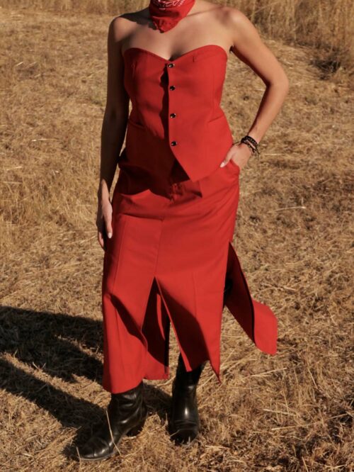 Red Suit - Corset Top & Maxi Skirt - Image 5