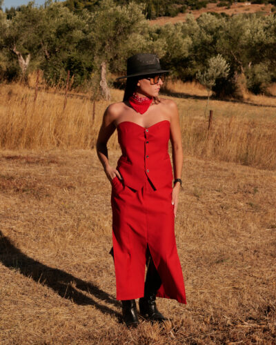 Red Suit - Corset Top & Maxi Skirt