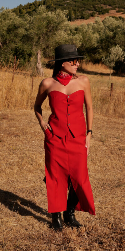 Red Suit - Corset Top & Maxi Skirt