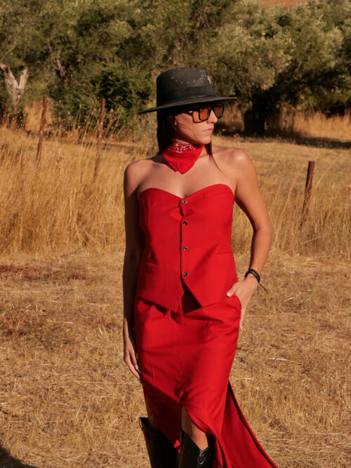 Red Suit - Corset Top & Maxi Skirt - Image 4