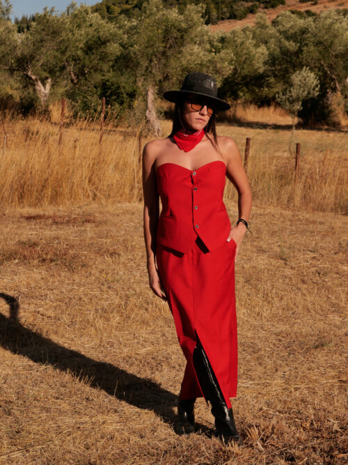 Red Suit - Corset Top & Maxi Skirt - Image 3