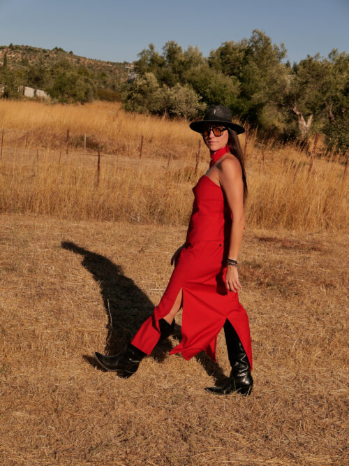 Red Suit - Corset Top & Maxi Skirt - Image 2