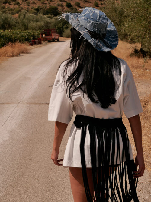 Black Suede Belt - Fringes - Image 4