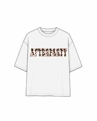 Unisex Oversized Cow Print T-Shirt - White