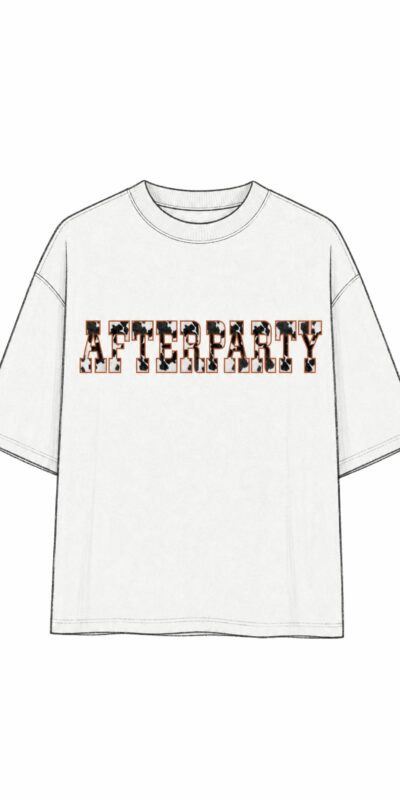 Unisex Oversized Cow Print T-Shirt - White