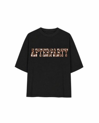 Unisex Oversized Cow Print T-Shirt - Black