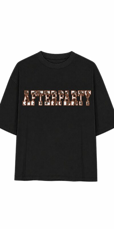 Unisex Oversized Cow Print T-Shirt - Black