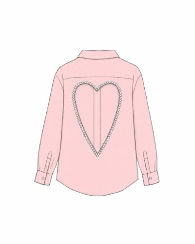 Baby Pink Heart Shirt - Open Back