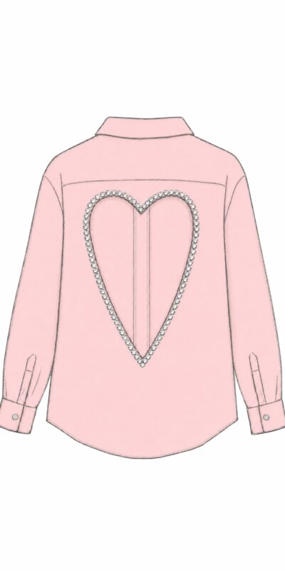 Baby Pink Heart Shirt - Open Back
