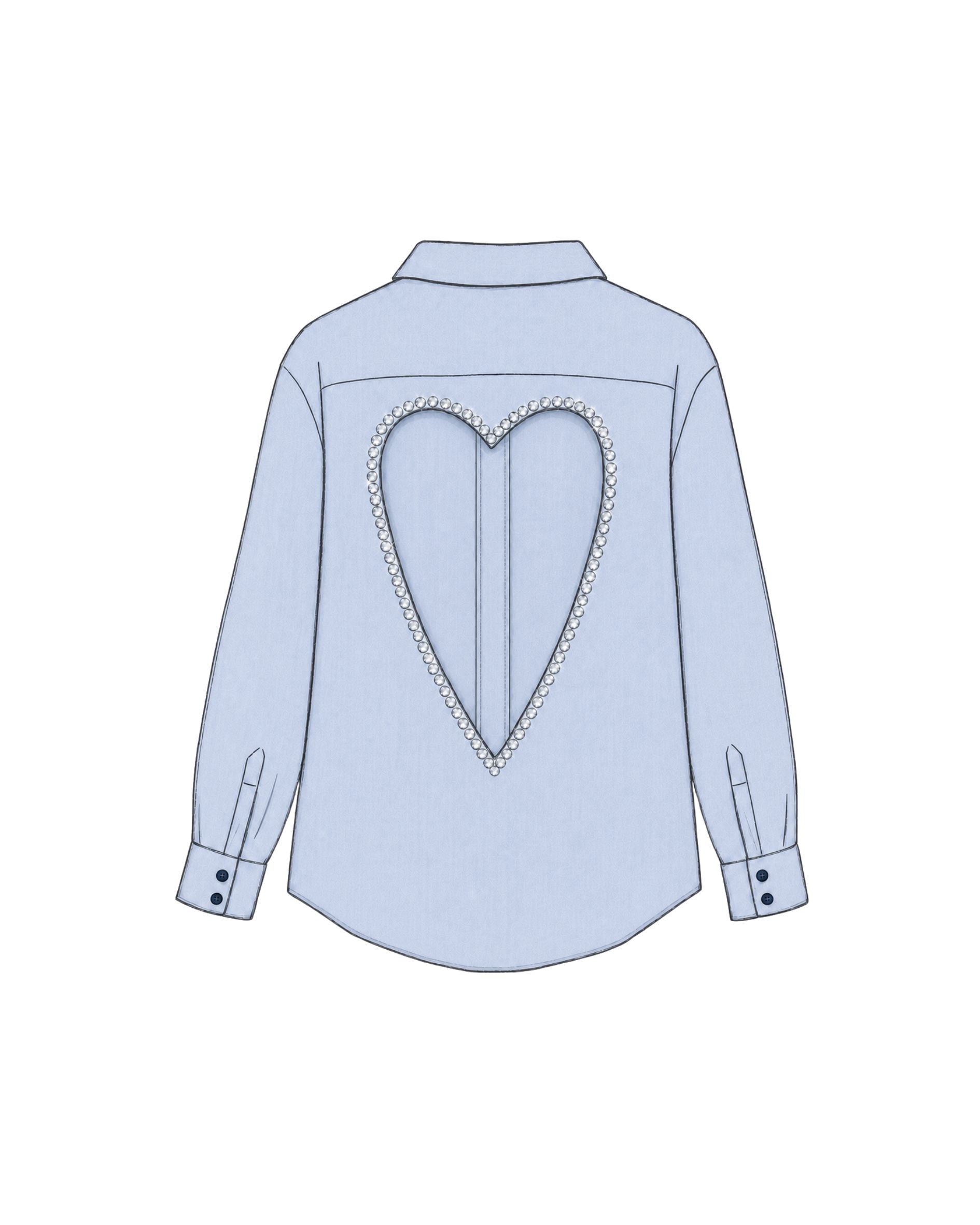 Baby Blue Heart Shirt – Open Back