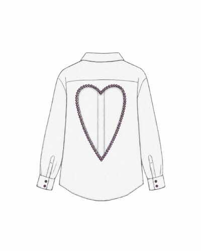 White Heart Shirt - Open Back