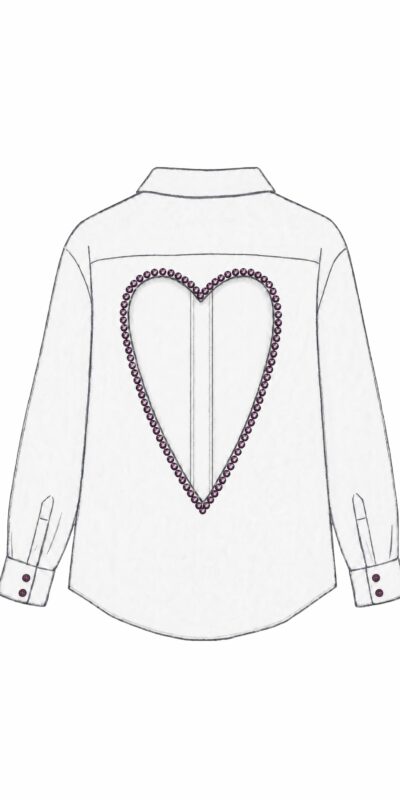 White Heart Shirt - Open Back