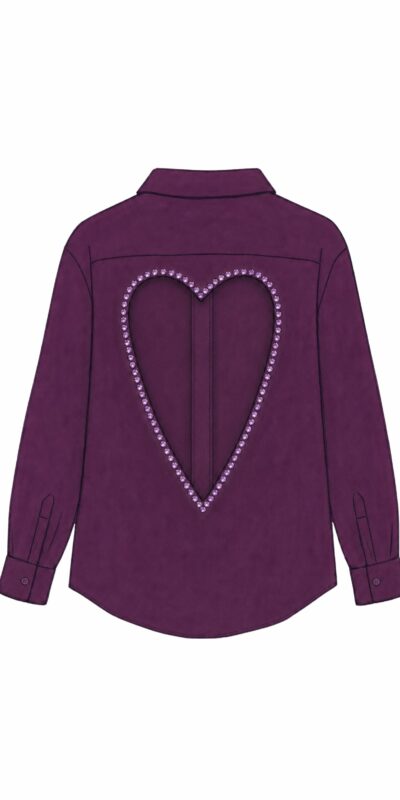 Purple Heart Shirt - Open Back