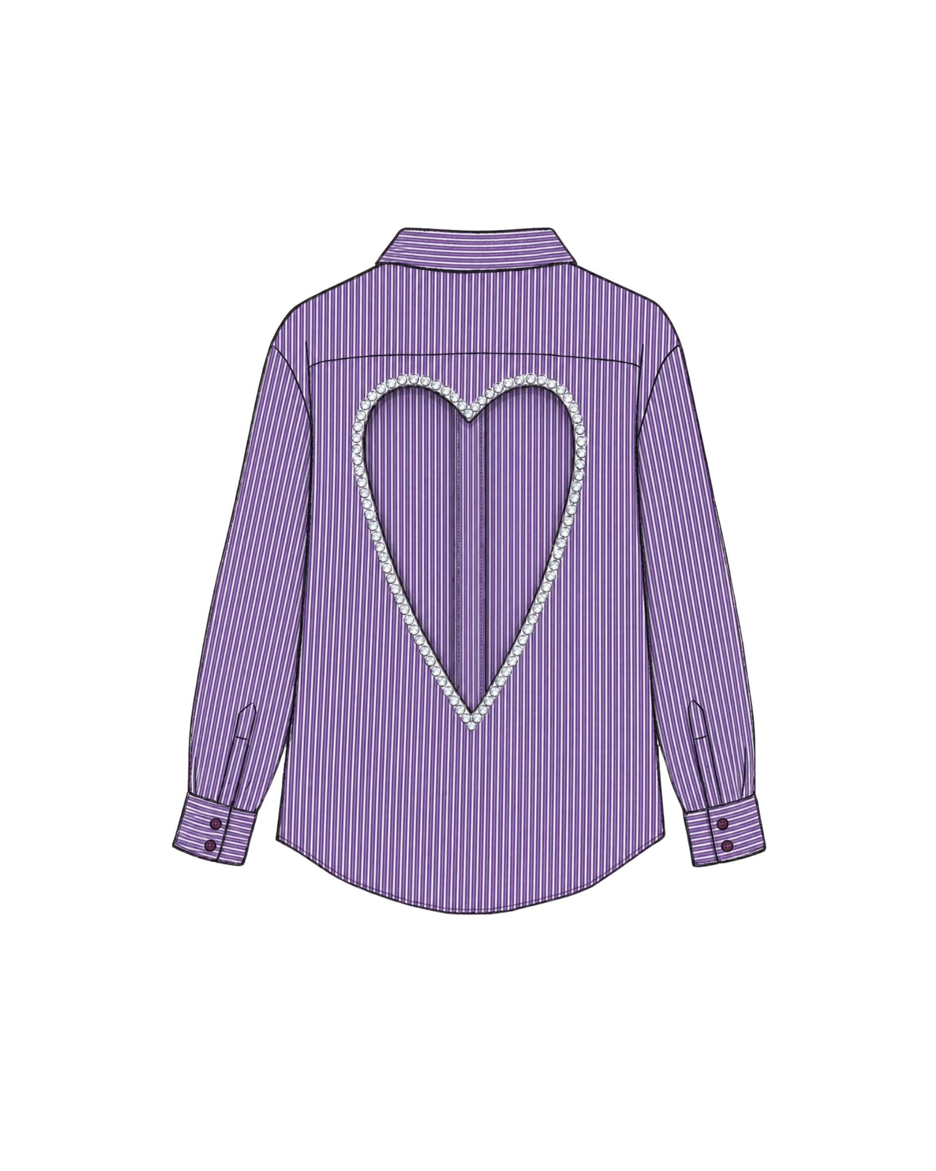 Striped Purple Heart Shirt – Open Back