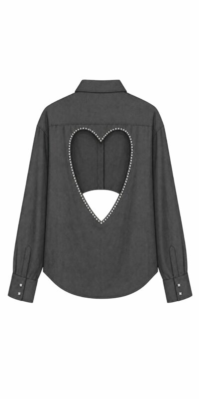 Grey Heart Shirt - Cropped
