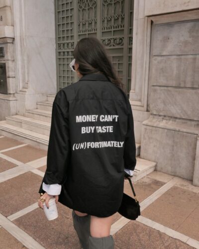 Black unisex Taste Shirt with statement back print by Afterparty